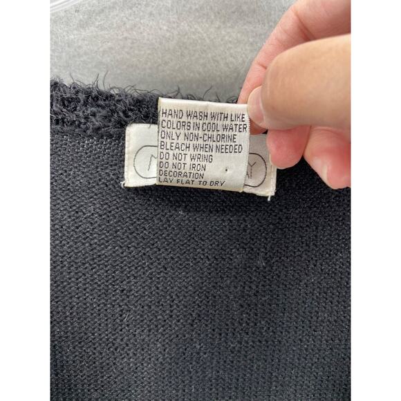 Mandal Bay Cardigan Womens Sz XL Christmas Holiday Trees Beads Santa Hat Black - Picture 5 of 9